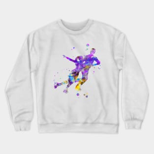 Figure Skating Couple Watercolor Painting Crewneck Sweatshirt